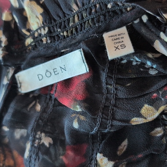 Dôen Black & Multicolour Silk Floral Sheer Dress - Picture 7 of 9